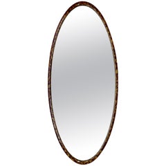 Mid-Century Modern Hollywood Regency Large Oval Wall Mirror by La Barge, 1960s