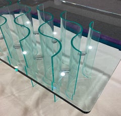 Mid-Century Modern Hollywood Regency Sculpted Lucite and Glass Coffee Table