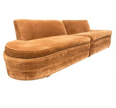 Mid-Century Modern Hollywood Regency Sofa or Two Piece Chaise Lounge Set