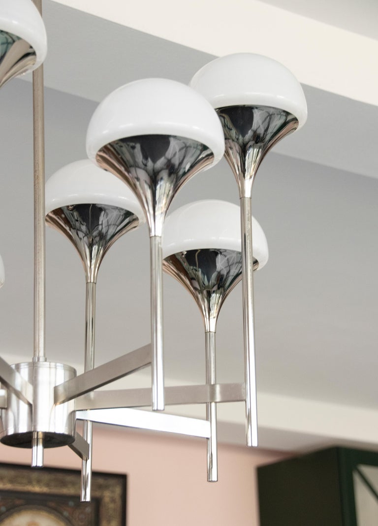 MidCentury Modern Hollywood Regency Trumpet Chandelier by Sciolari For