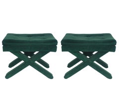Mid-Century Modern Hollywood Regency X Benches or Stools after Billy Baldwin