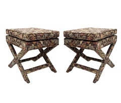 Mid-Century Modern Hollywood Regency X Benches or Stools after Billy Baldwin