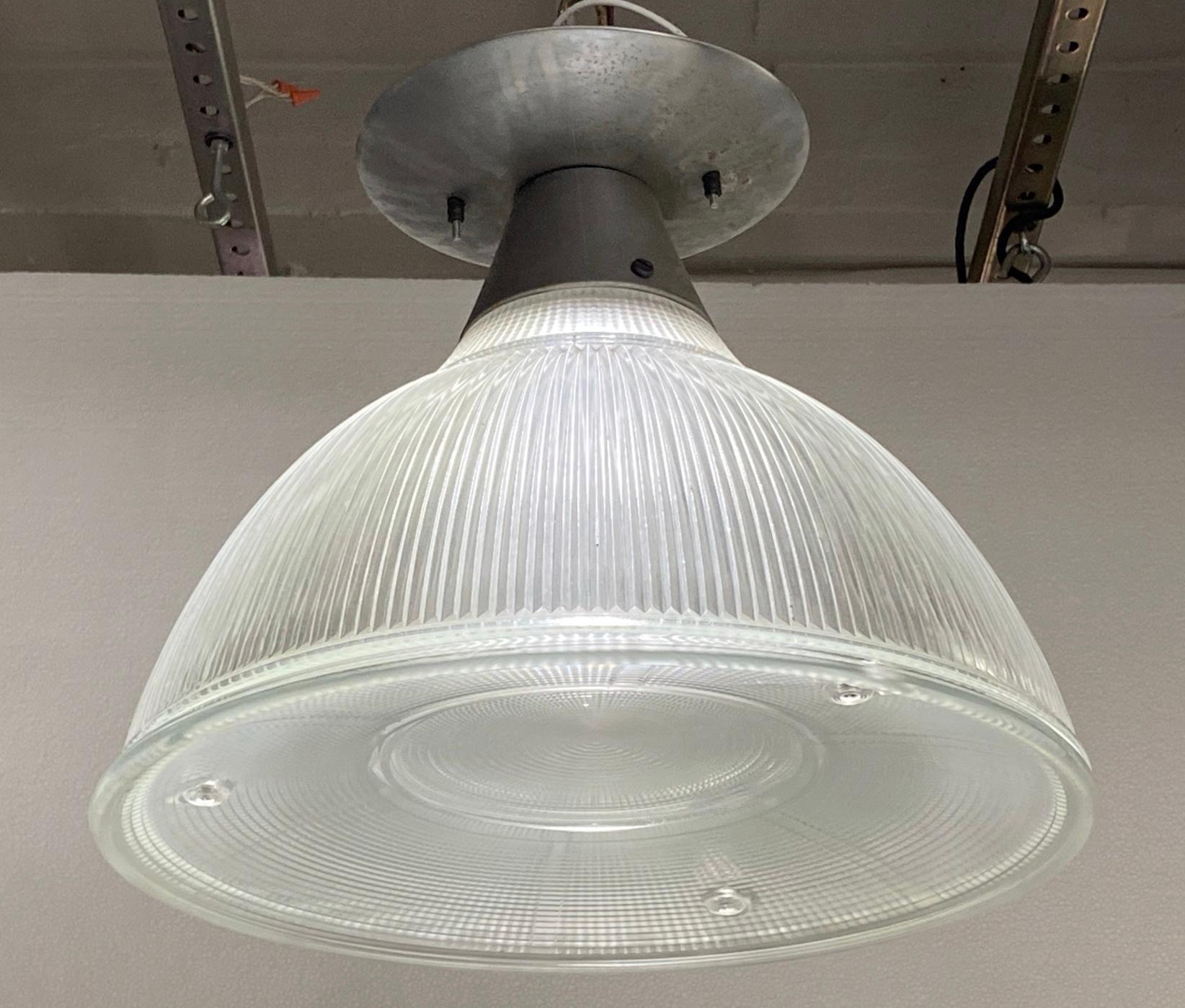 American Mid-Century Modern Holophane Semi Flush Mount Light