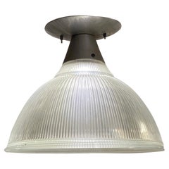 Vintage Mid-Century Modern Holophane Semi Flush Mount Light