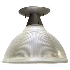 Mid-Century Modern Holophane Semi Flush Mount Light