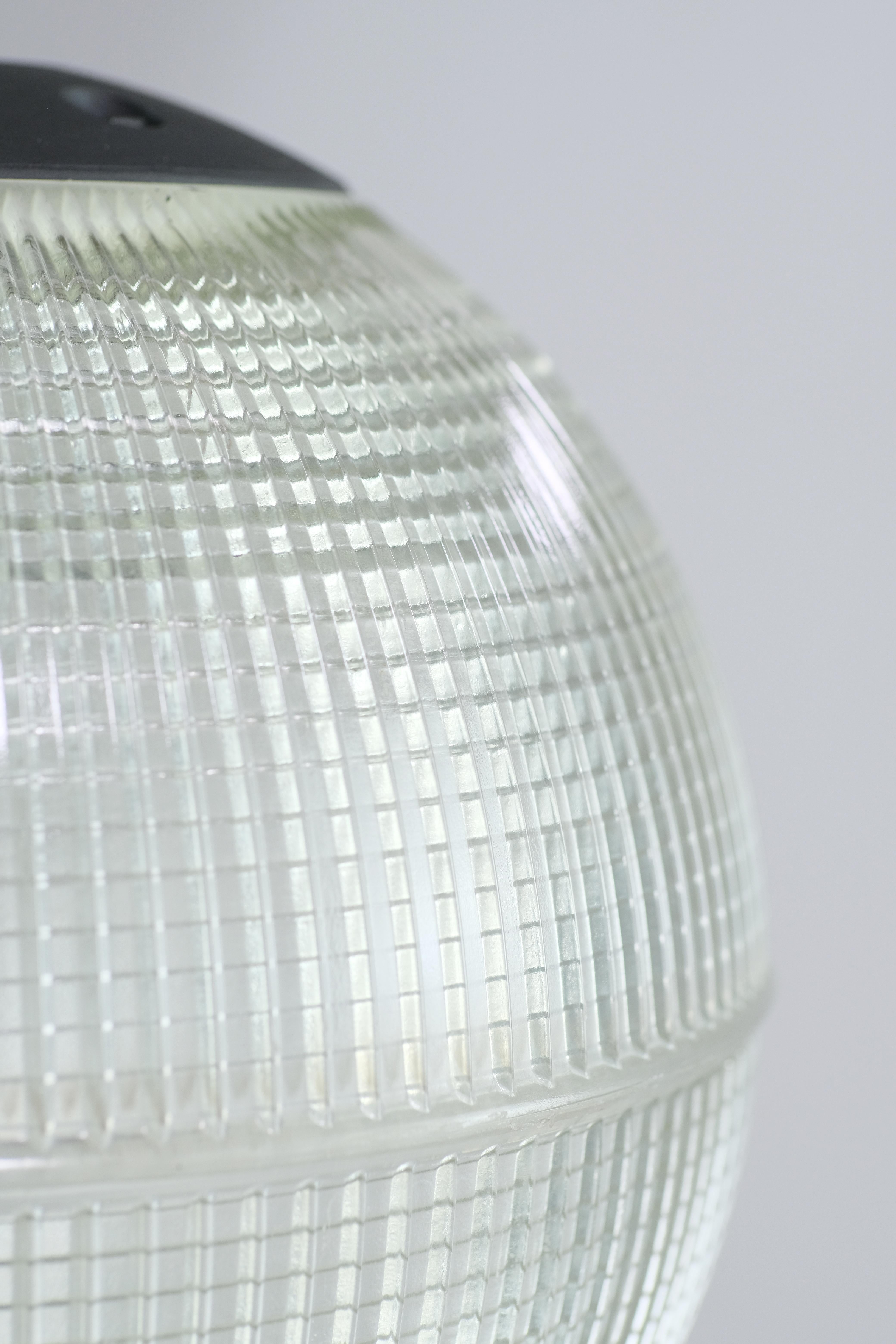 French Mid-Century Modern Holophane Paris Street Pendant Light For Sale