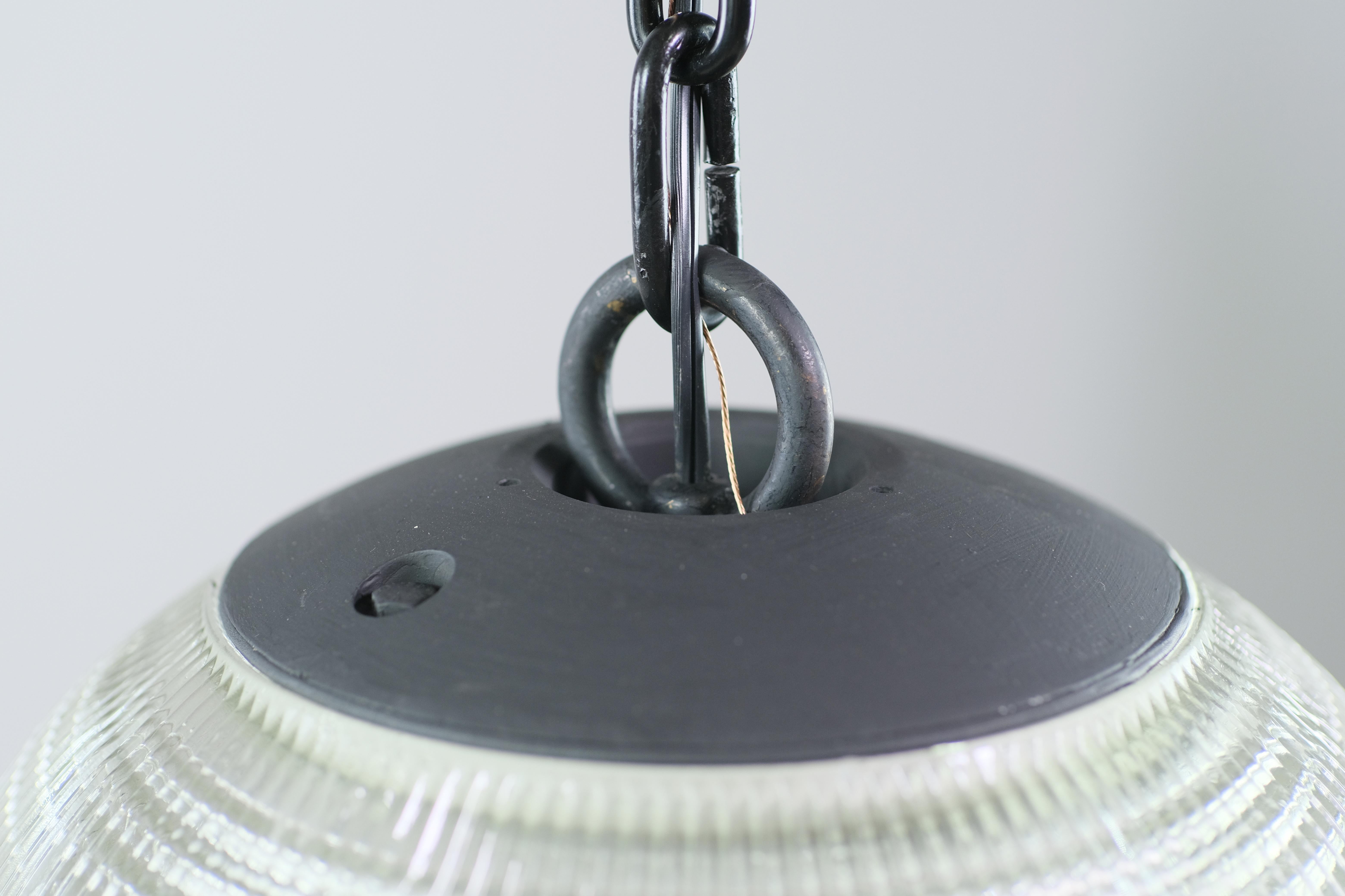 Mid-Century Modern Holophane Paris Street Pendant Light In Good Condition For Sale In New York, NY