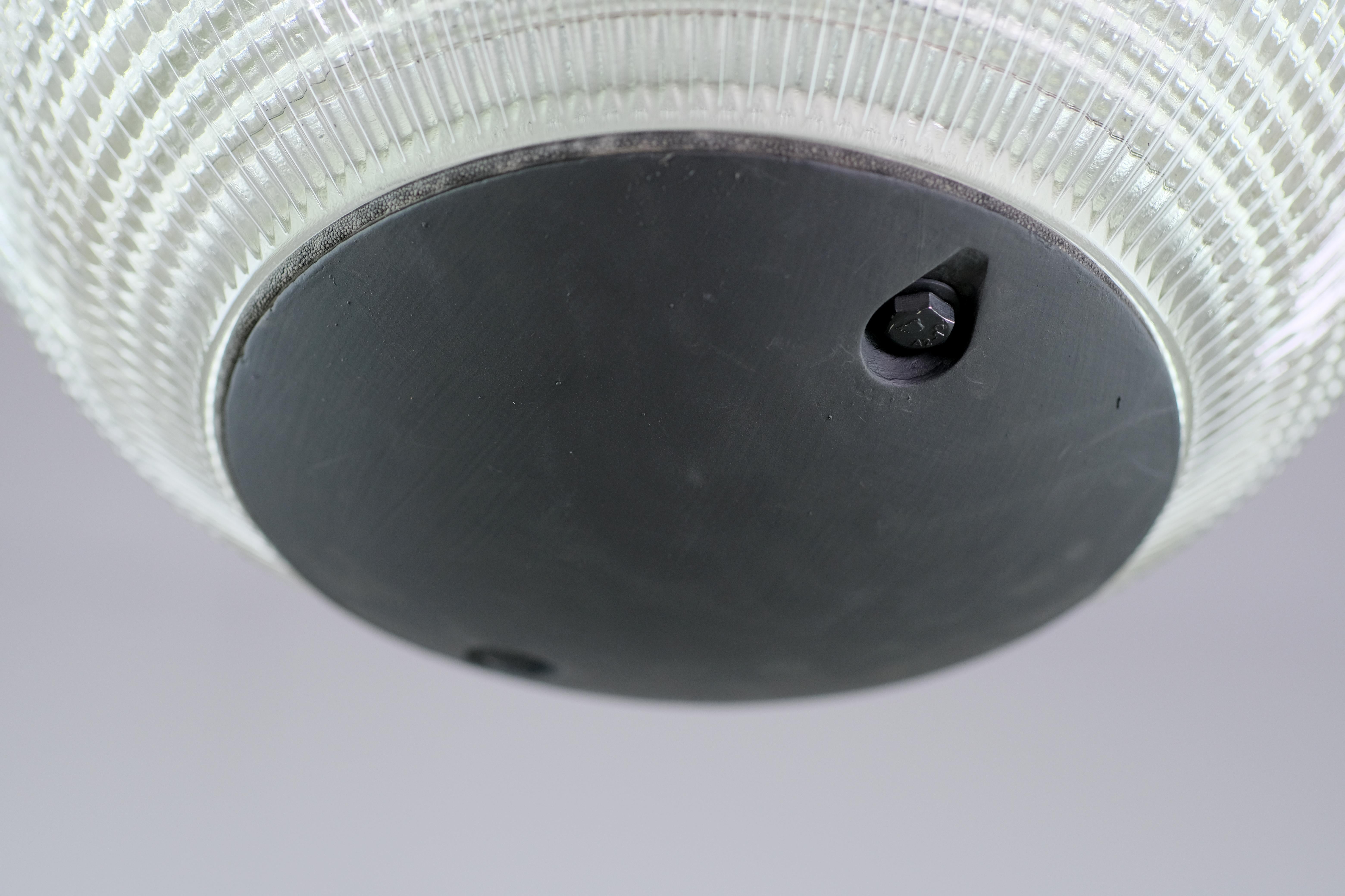 Mid-20th Century Mid-Century Modern Holophane Paris Street Pendant Light For Sale