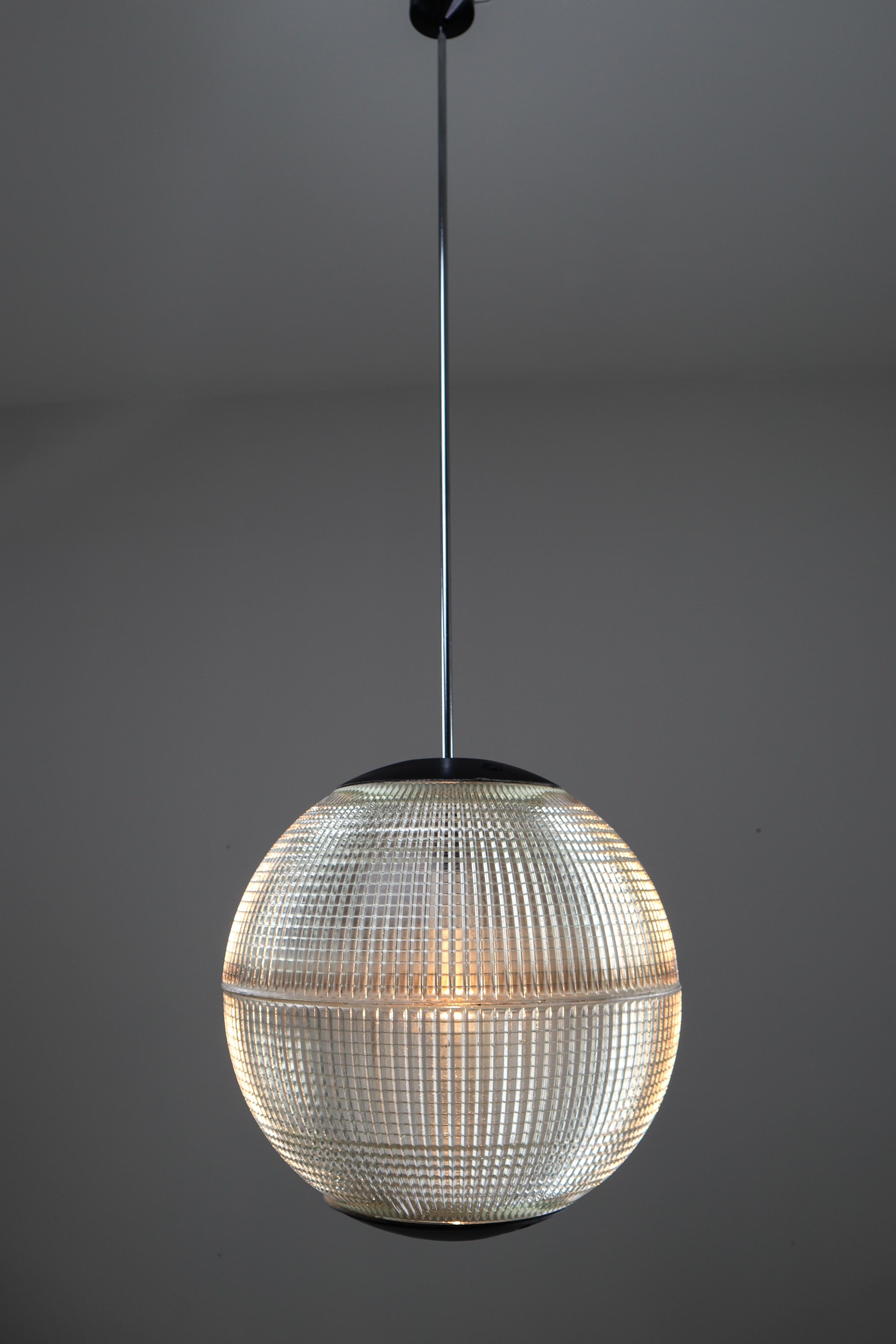 French Mid-Century Modern Holophane Paris Street Pendant Lights, France, 1960s