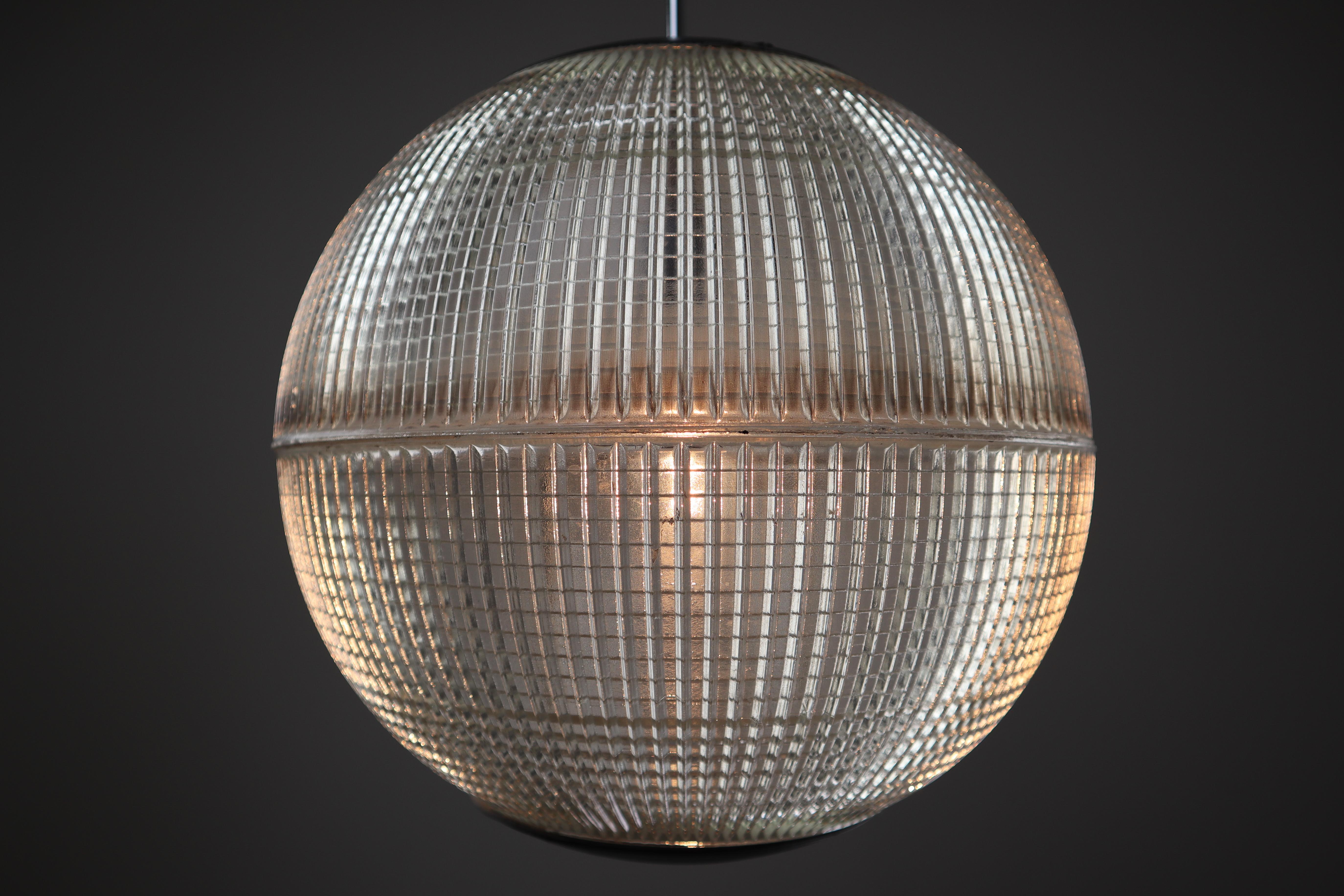 Mid-Century Modern Holophane Paris Street Pendant Lights, France, 1960s 1