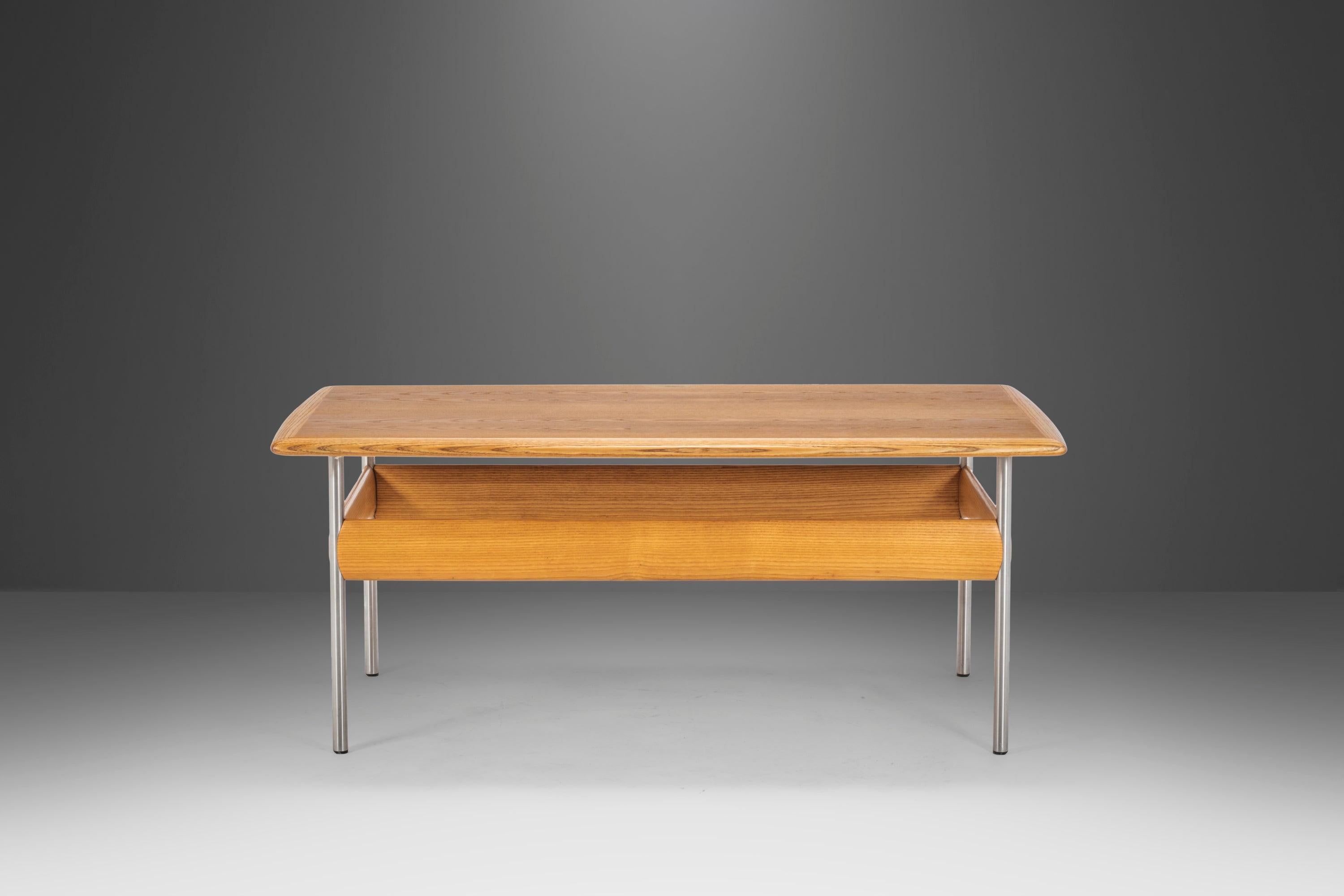 Mid-Century Modern Scandinavian Oak Coffee Table Attributed to Sven Ivar Dysthe for Dokka, c. 1970s For Sale
