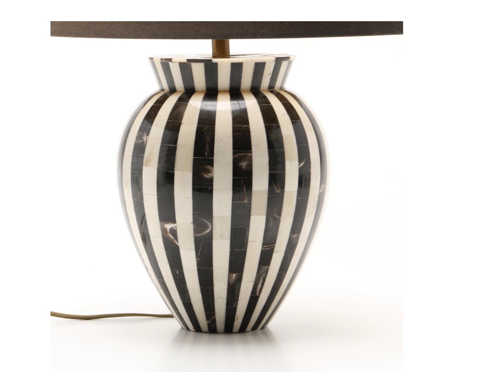 black and white striped lamps
