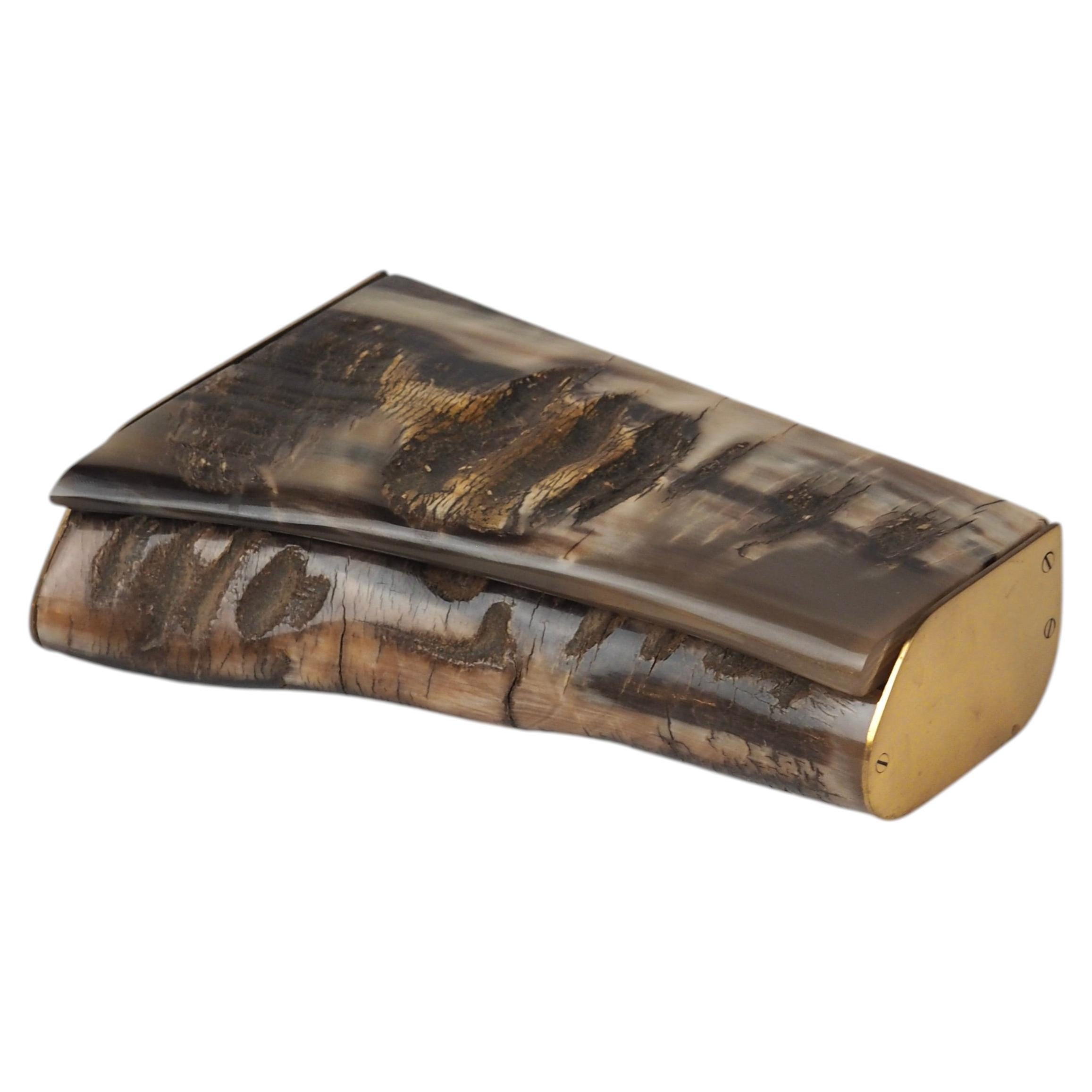 Mid-Century Modern Horn and Brass Keepsake Box by Carl Auböck II, Vienna, 1950s For Sale