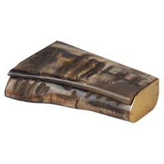 Mid-Century Modern Horn and Brass Keepsake Box by Carl Auböck II, Vienna, 1950s