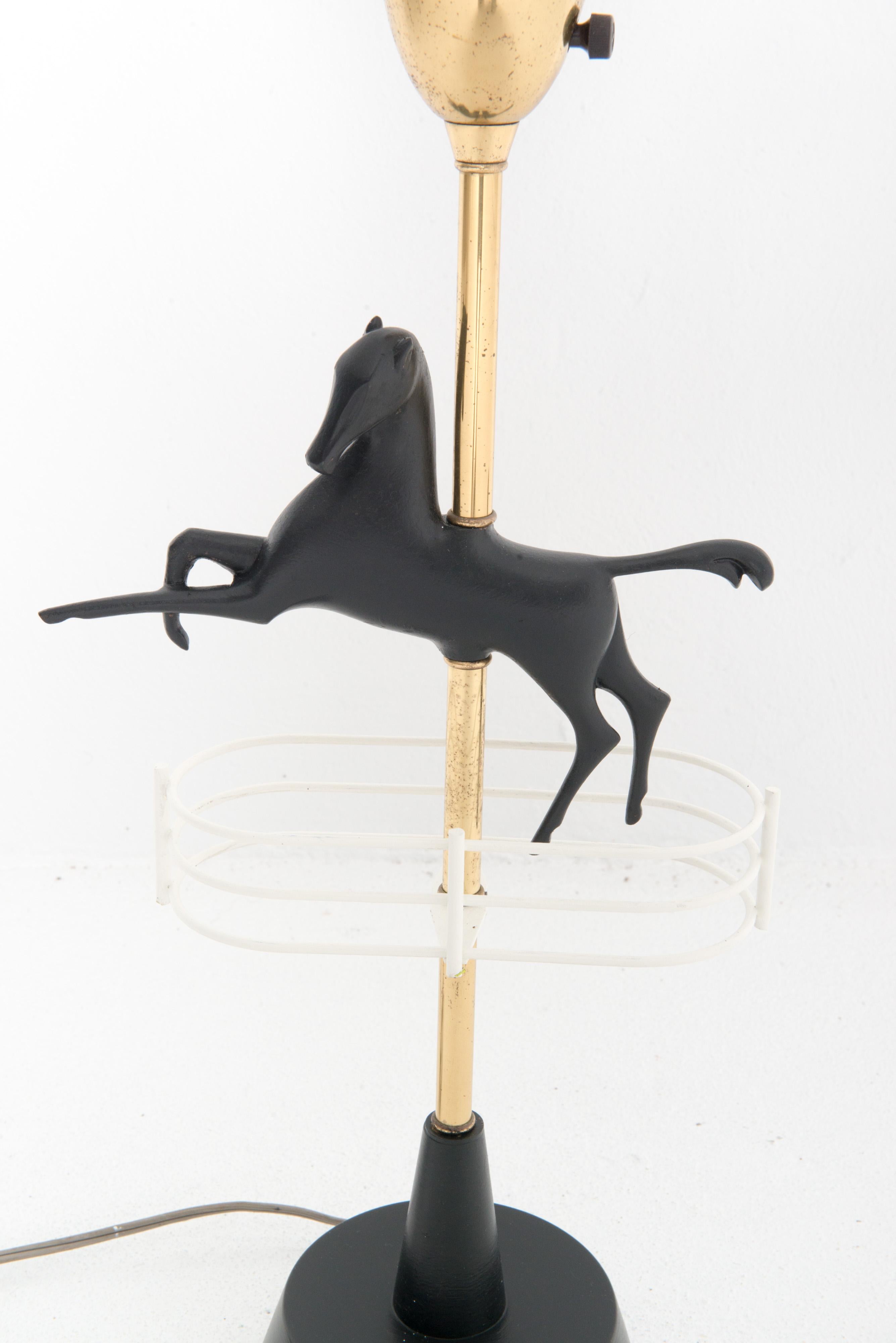 American Mid Century Modern Horse Lamp For Sale