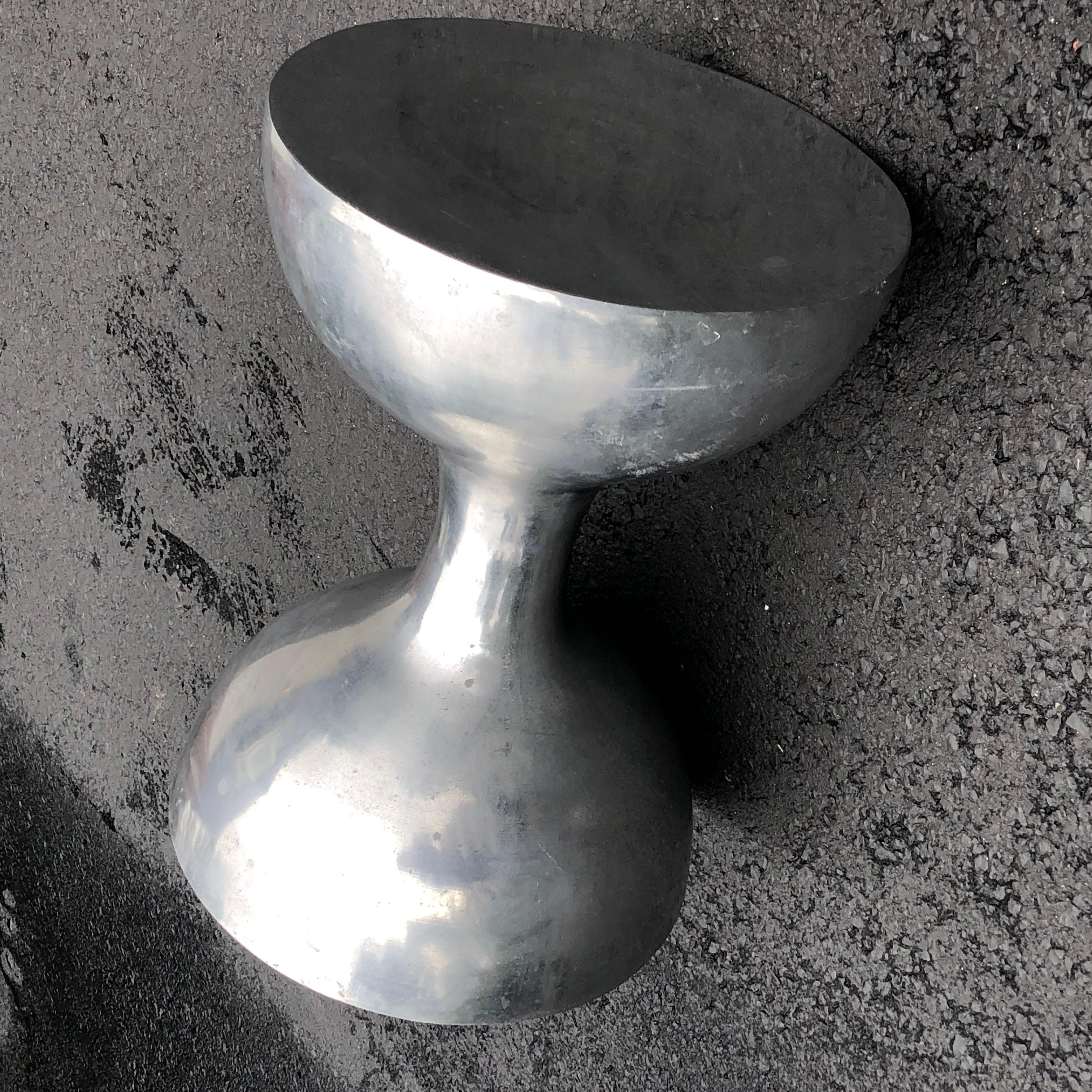 Mid-Century Modern Hourglass Pedestal in Thick Aluminum Plate 6