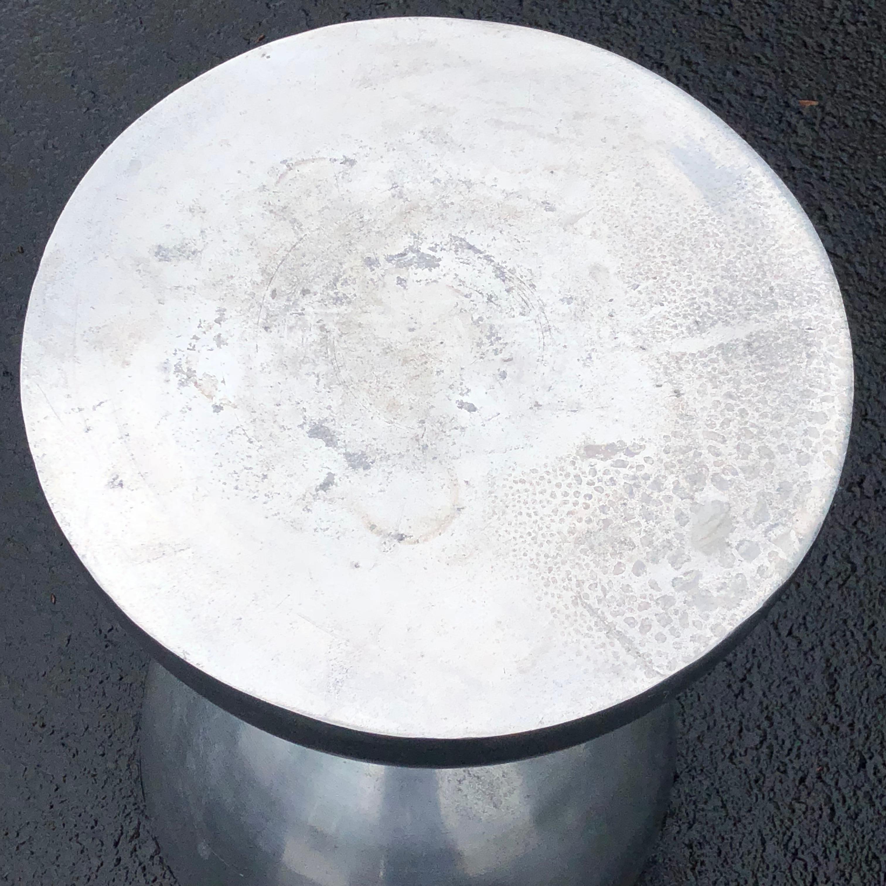 Mid-Century Modern Hourglass Pedestal in Thick Aluminum Plate 2