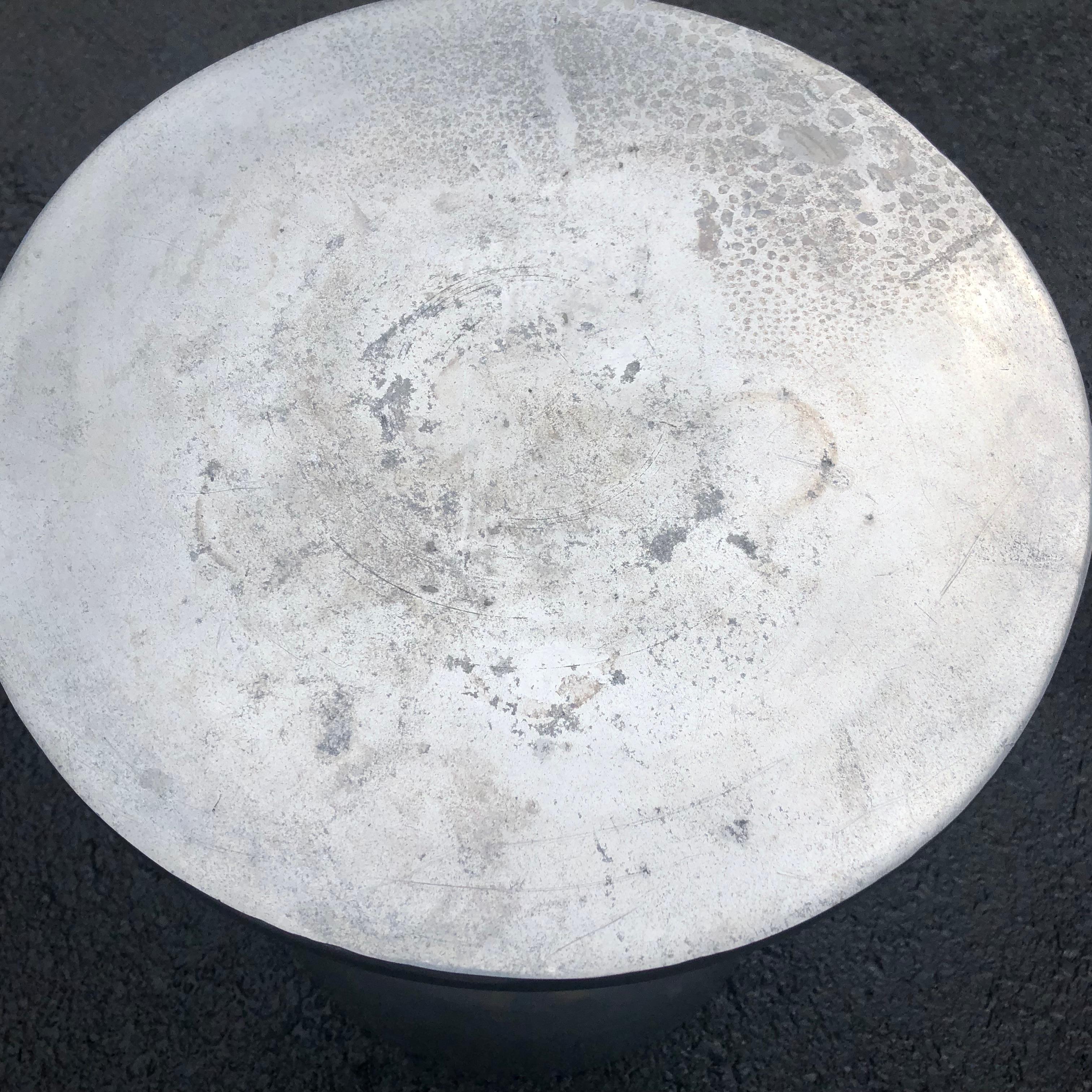 Mid-Century Modern Hourglass Pedestal in Thick Aluminum Plate 4