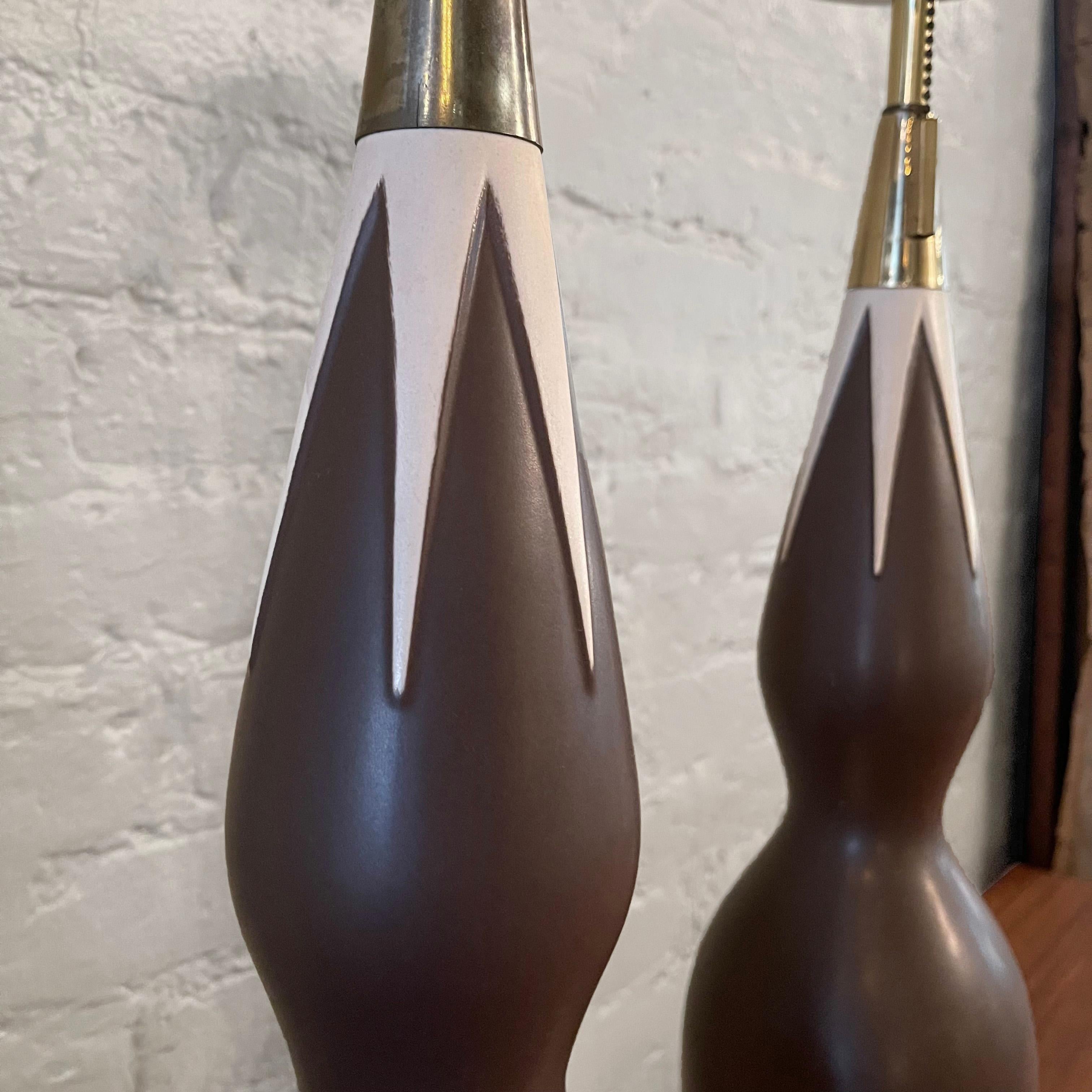 Mid-Century Modern Hourglass Table Lamps by Gerald Thurston For Sale 5