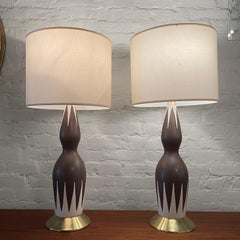 Mid-Century Modern Hourglass Table Lamps by Gerald Thurston