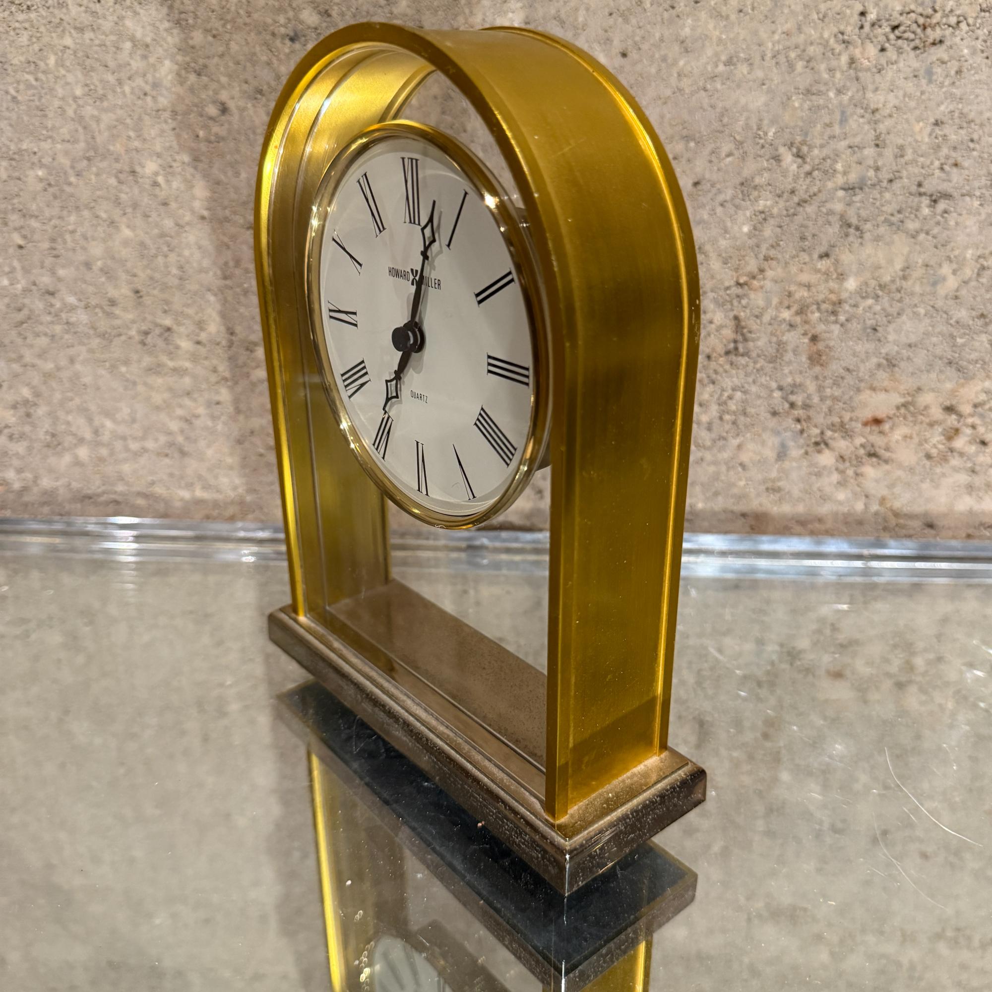 Mid-Century Modern Mid Century Modern Howard MIller Jefferson Tabletop Clock Brass For Sale