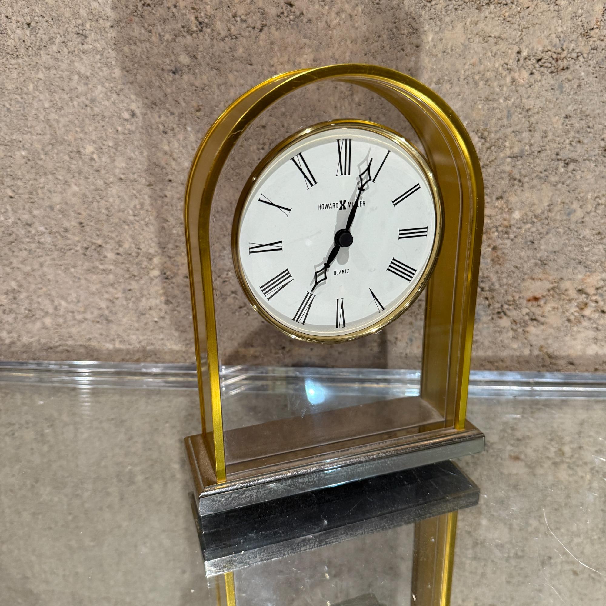 Mid Century Modern Howard MIller Jefferson Tabletop Clock Brass For Sale 1