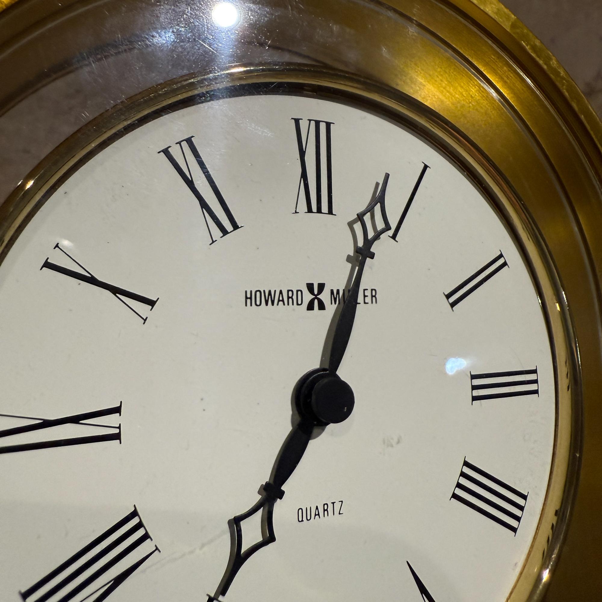 Mid Century Modern Howard MIller Jefferson Tabletop Clock Brass For Sale 2