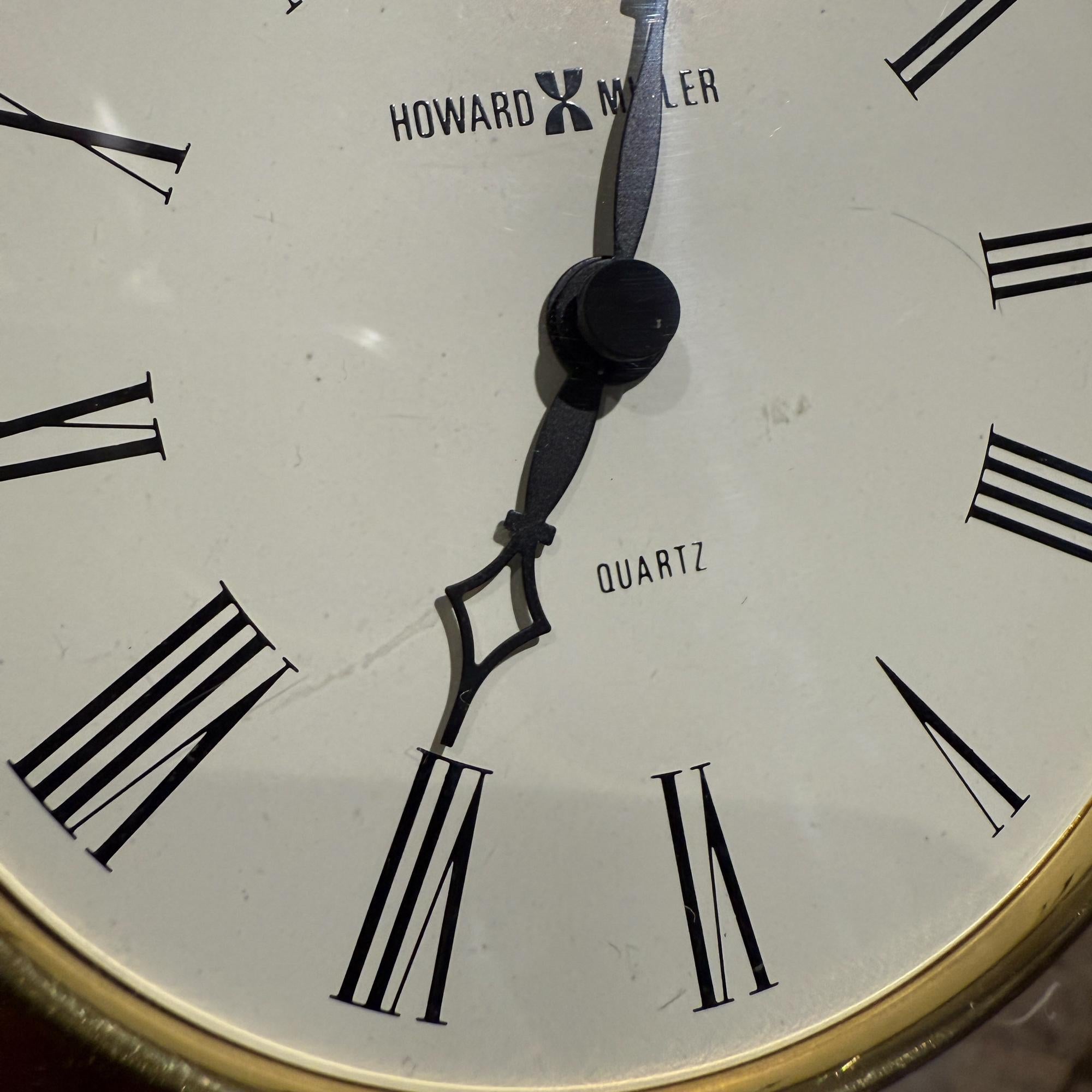Mid Century Modern Howard MIller Jefferson Tabletop Clock Brass For Sale 3