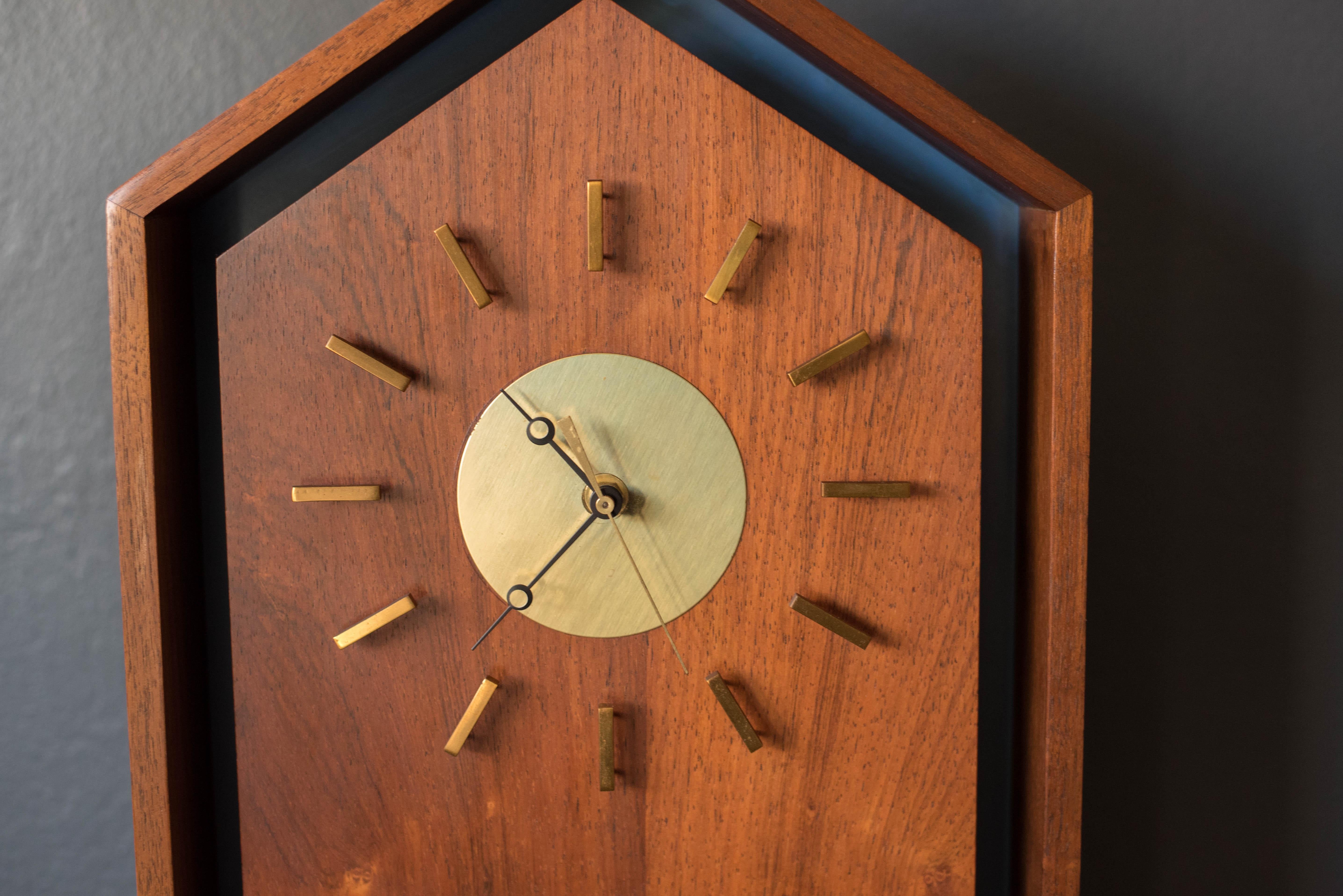 Mid-Century Modern Mid Century Modern Howard Miller Walnut Clock by Arthur Umanoff