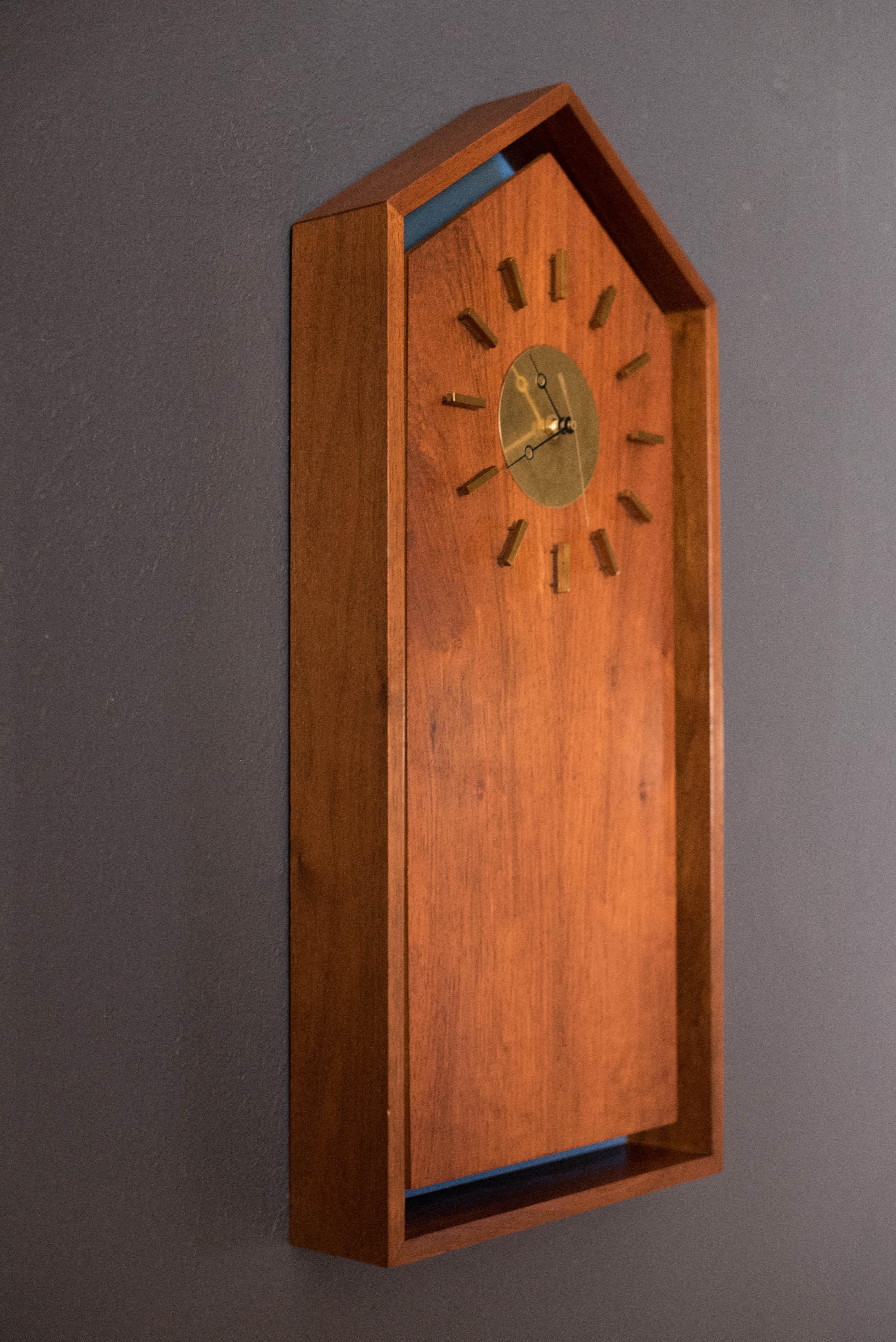 Mid Century Modern Howard Miller Walnut Clock by Arthur Umanoff 2