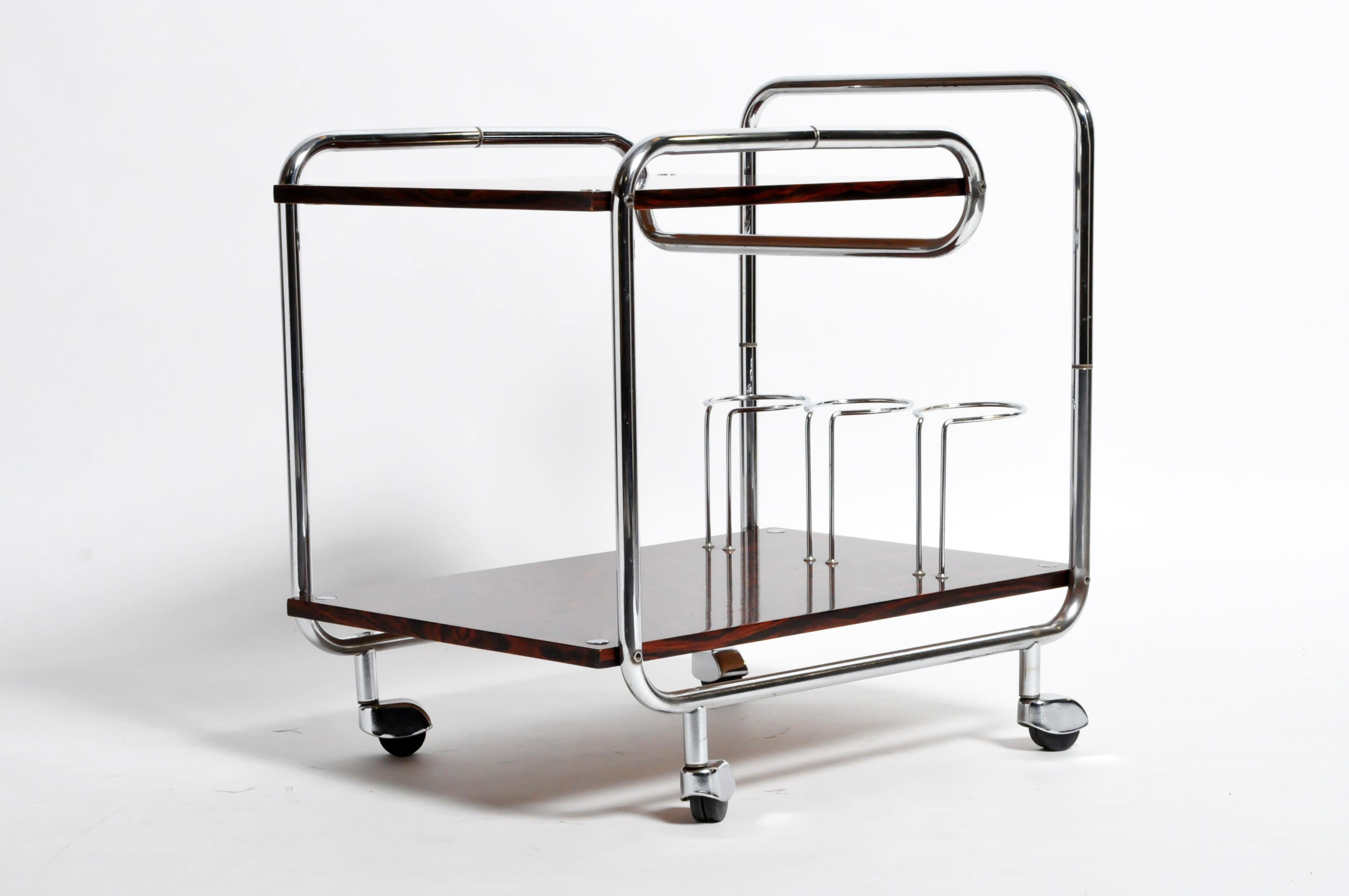 Veneer Mid-Century Modern Hungarian Bar Cart