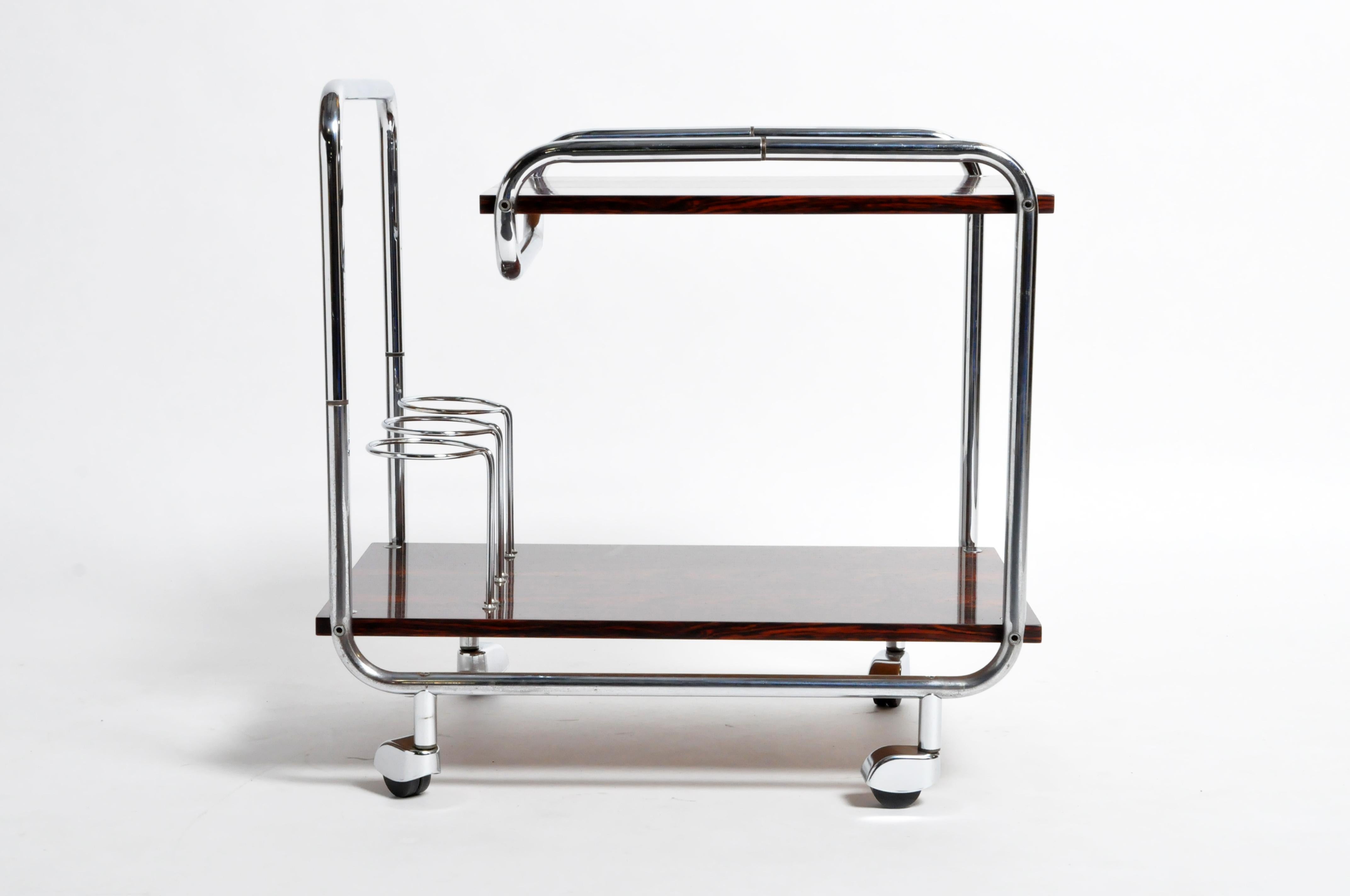 Rosewood Mid-Century Modern Hungarian Bar Cart