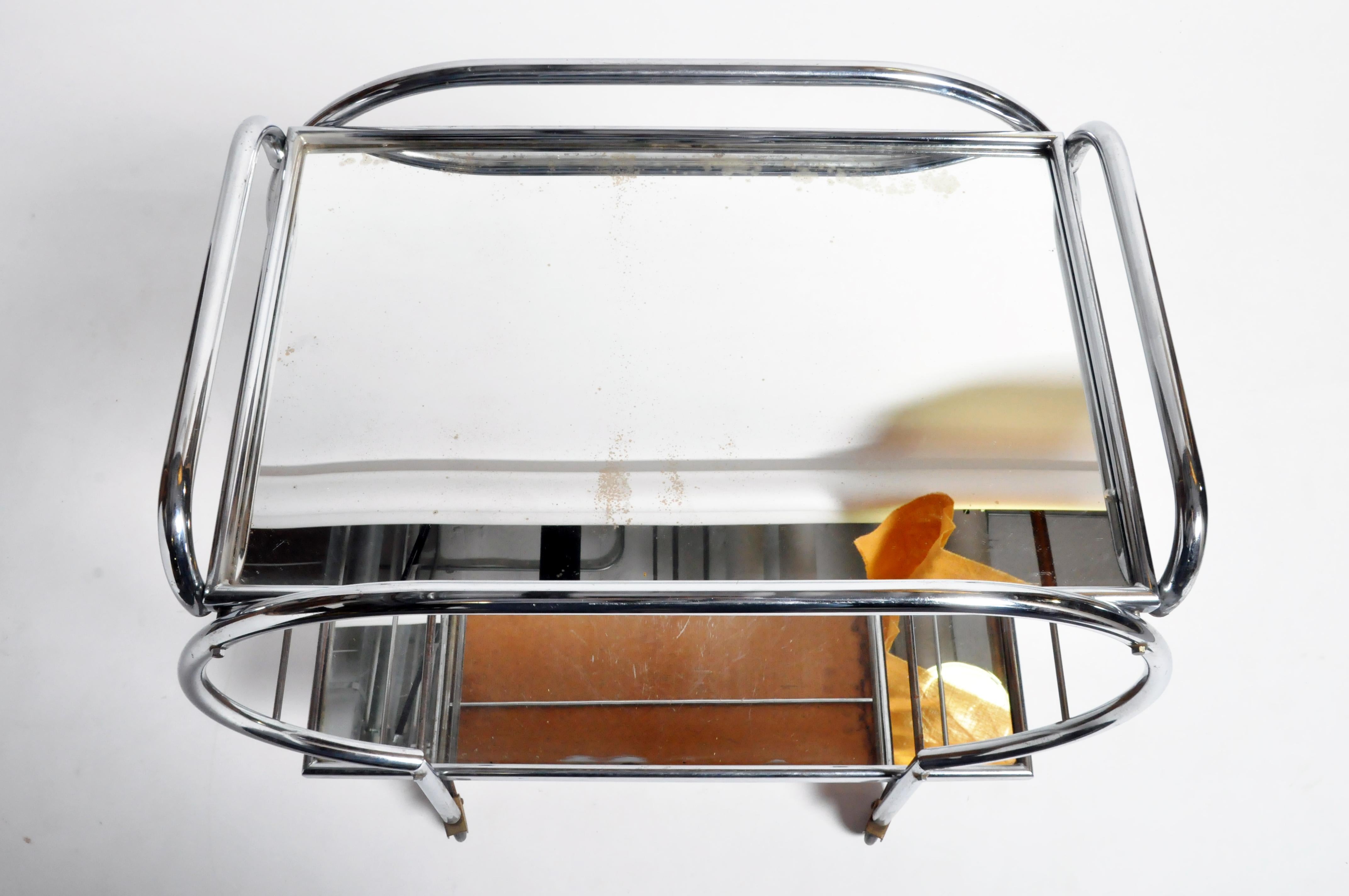 Mid-Century Modern Hungarian Chrome Serving Cart 11