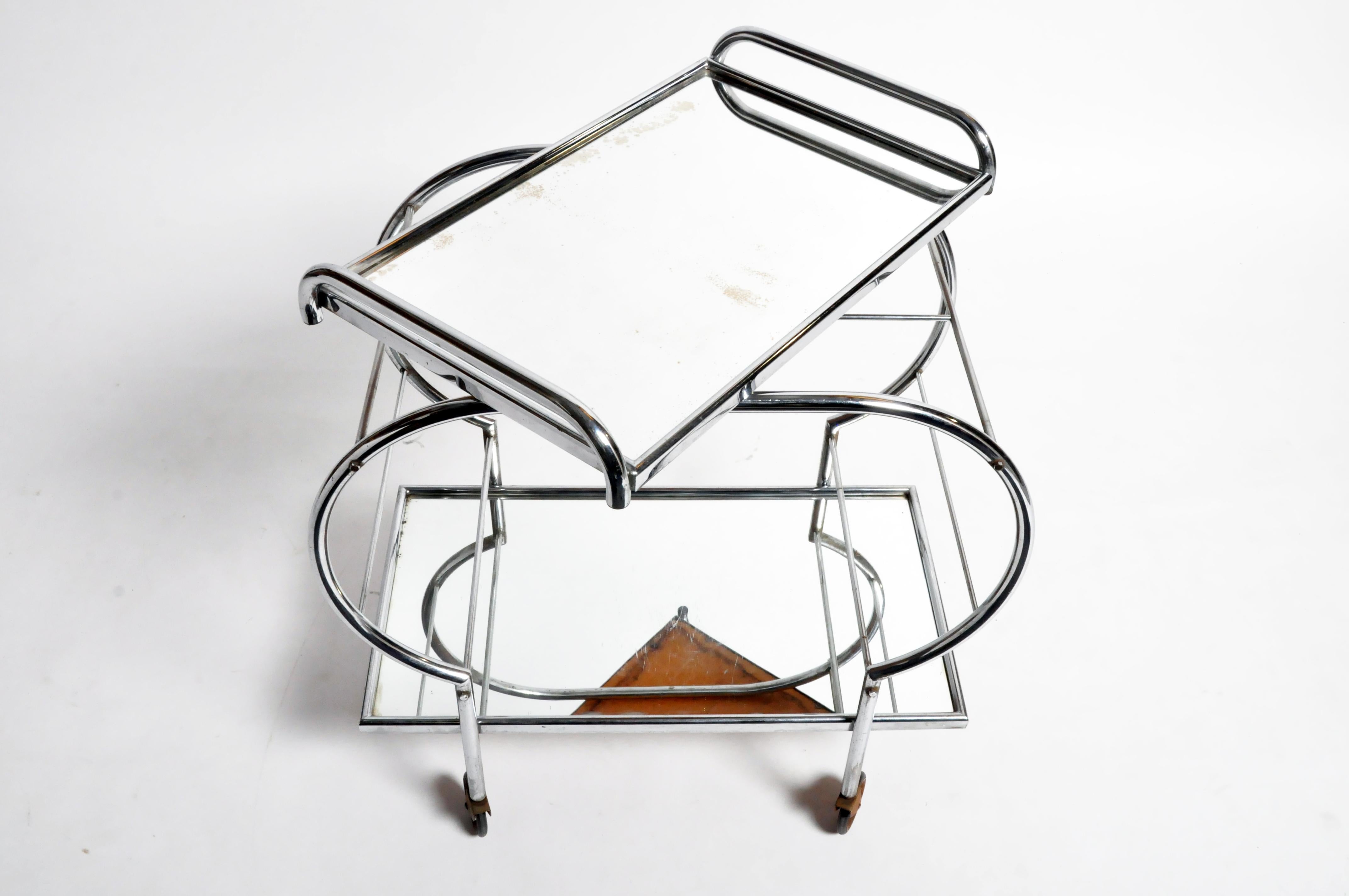 Mid-Century Modern Hungarian Chrome Serving Cart 2