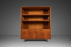 Mid Century Modern Hutch / Cabinet w/ Sliding Glass Doors in Walnut, Yugoslavia