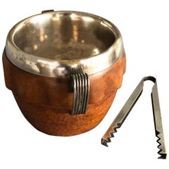Mid-Century Modern Ice Bucket and Tongs, Italy, 1960s