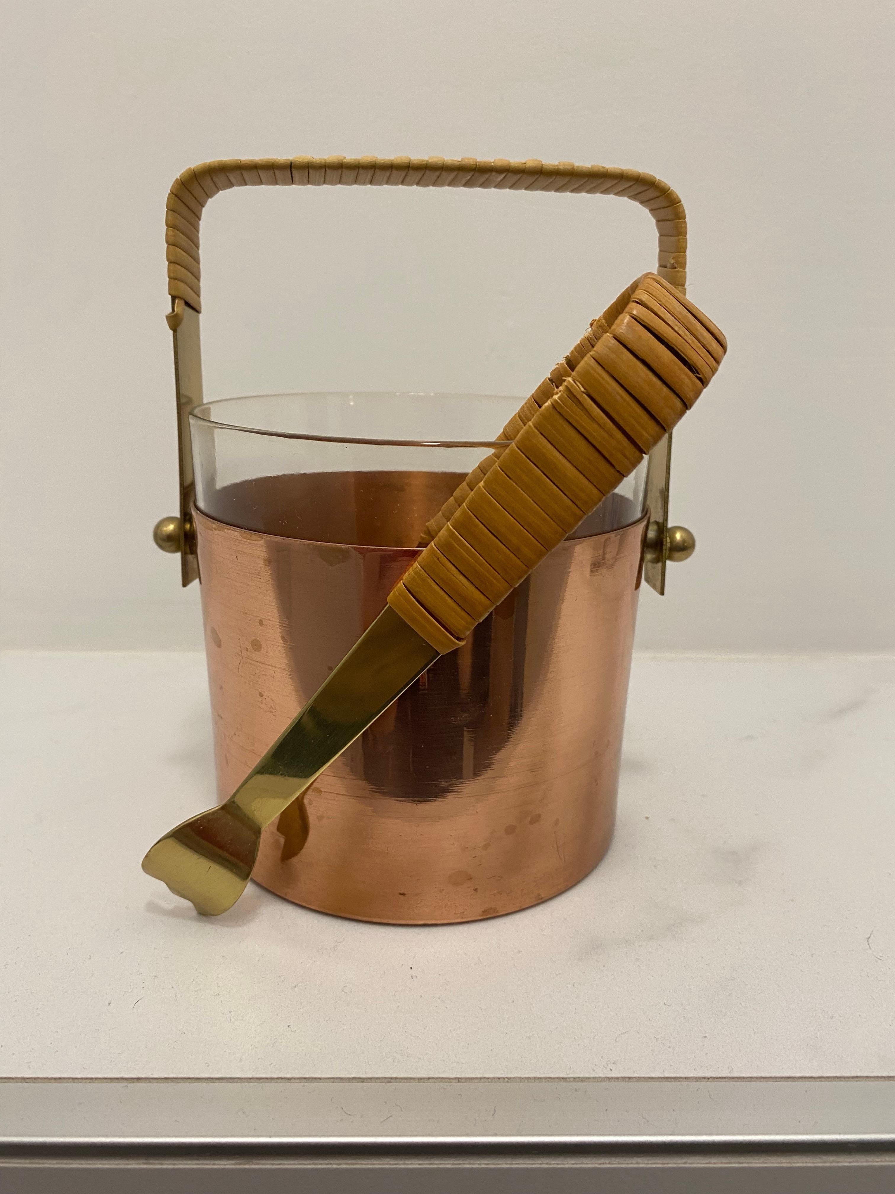Cubitera moderna de mediados de siglo de Gunnar Anner para Ystad Suecia Metal en venta