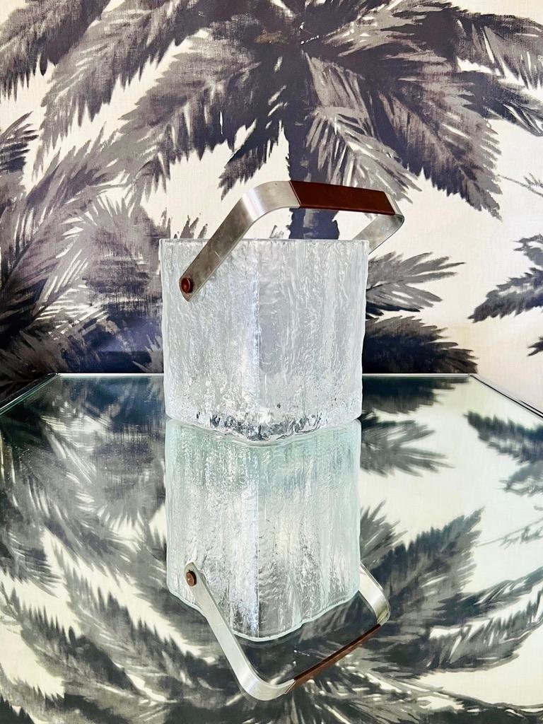 Mid-Century Modern Ice Bucket with Textured Ice Glass, Japan, circa ...