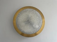 Mid-century Modern Ice Glass and Metal Flush Mount by Doria, 1960s, Germany