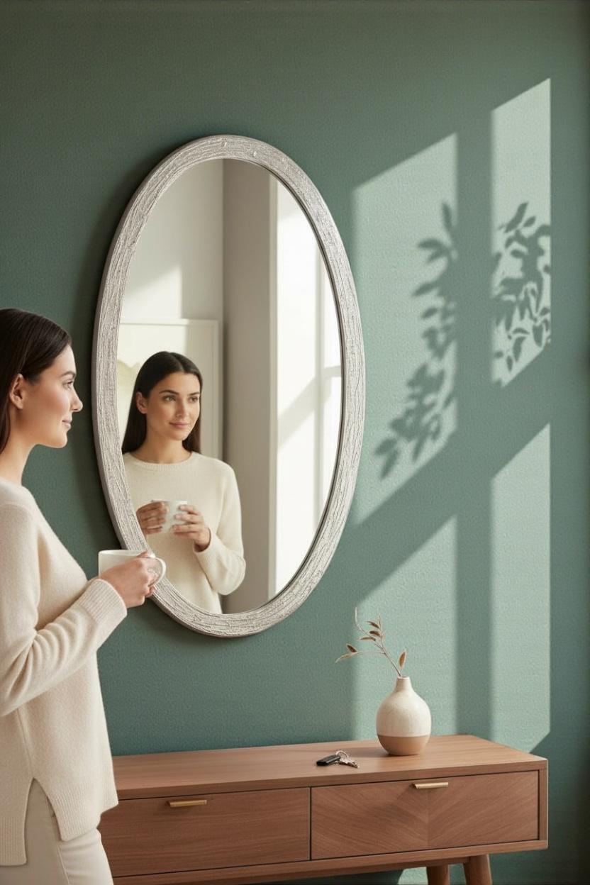 Specchio da parete ovale con cornice in lucite in stile ghiaccio della metà del secolo scorso Austria 1960 in vendita 10