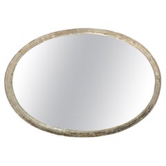 Mid-Century Modern Ice Style Lucite Frame Oval Wall Mirror Austria 1960s