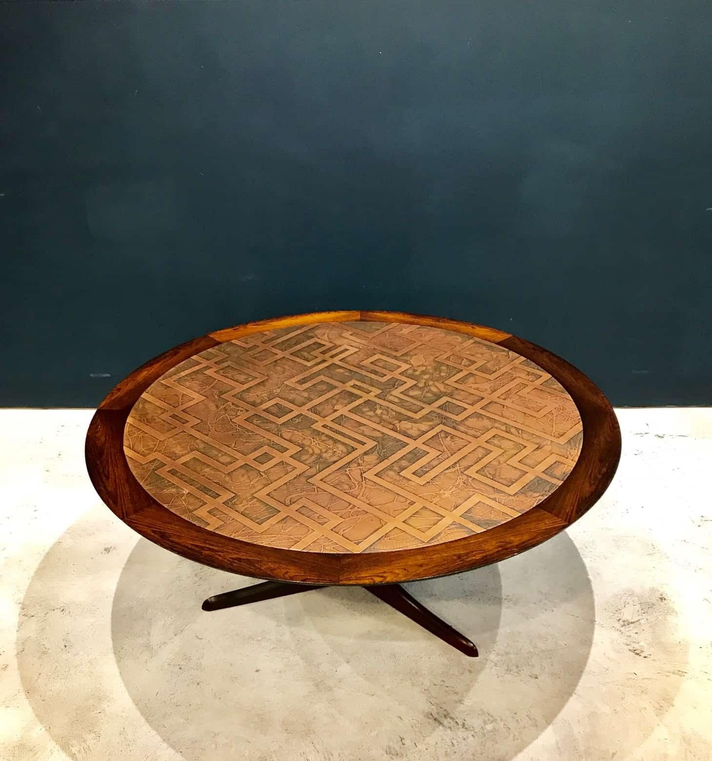 Mid-Century Modern Copper and Hardwood Coffee Table In Good Condition For Sale In Melbourne, Victoria