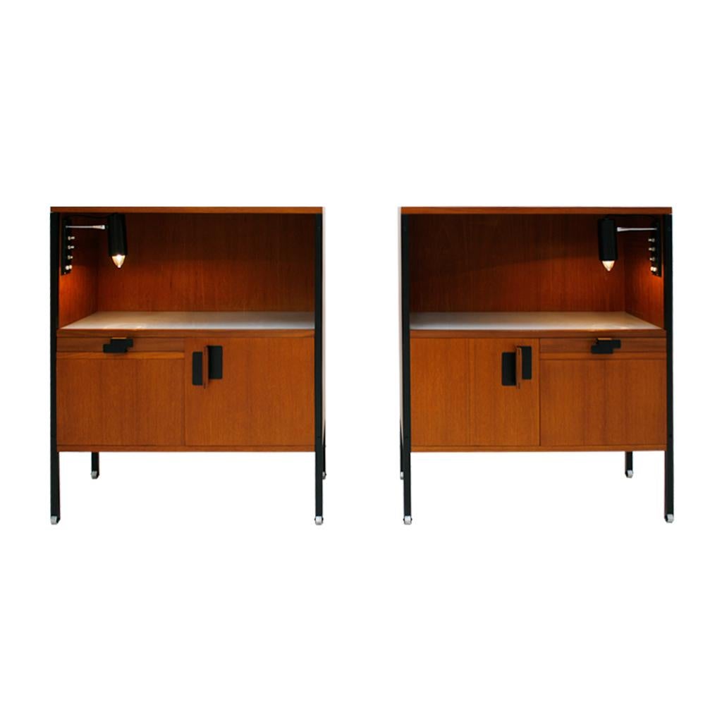 Mid-Century Modern Ico Parisi Edited by Mim Pair of Italian Bedside Tables In Good Condition For Sale In Madrid, ES