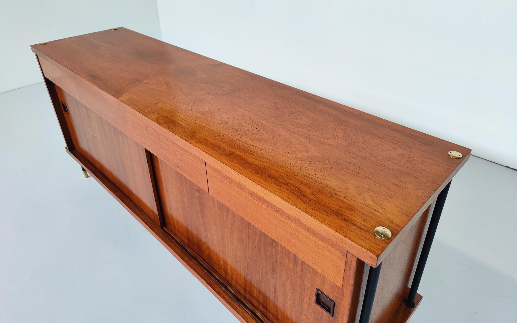 Wood Mid-Century Modern Ico Parisi Sideboard, Double opening, Italy, 1960s For Sale
