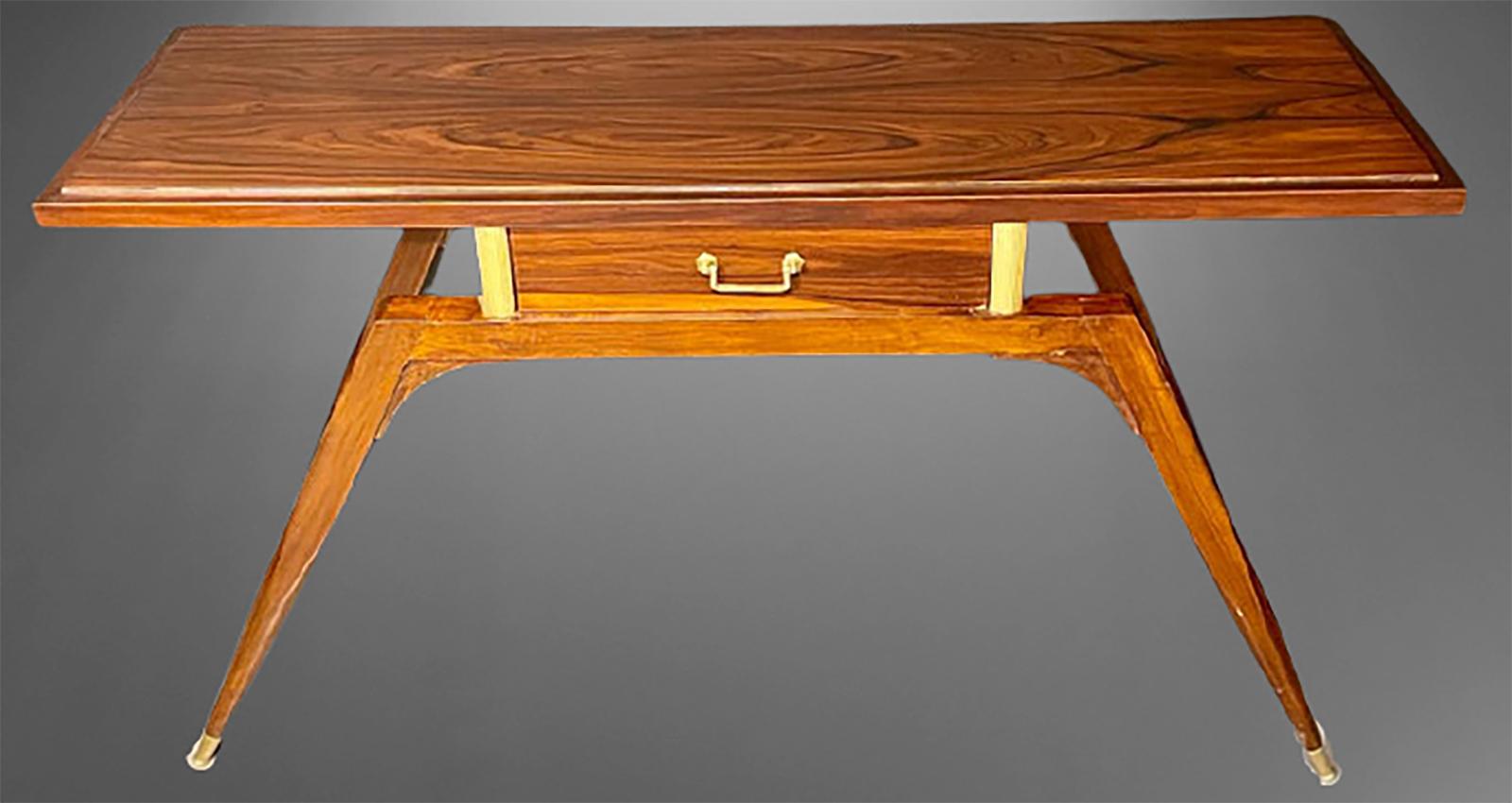 Mid-Century Modern Ico Parisi Style Console/Desk Table, Italian In Good Condition In Stamford, CT