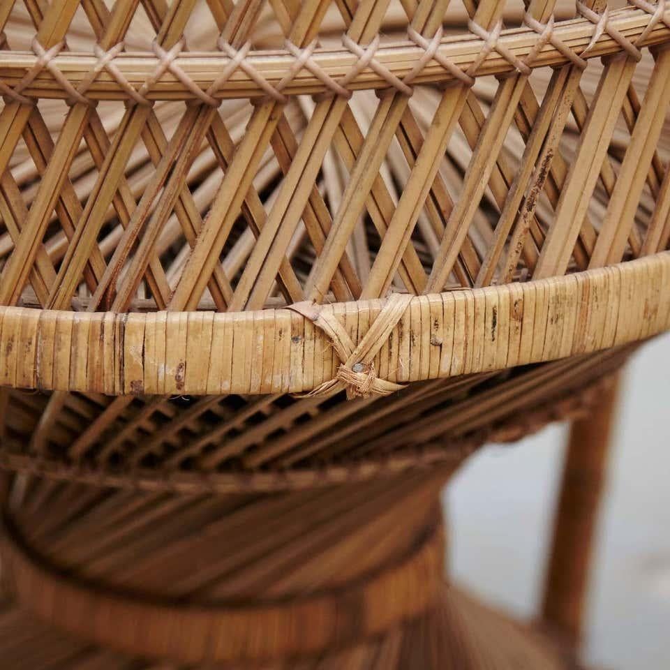 Sillón moderno de mediados de siglo Emmanuelle grande de mimbre y ratán de mediados de siglo en venta 5