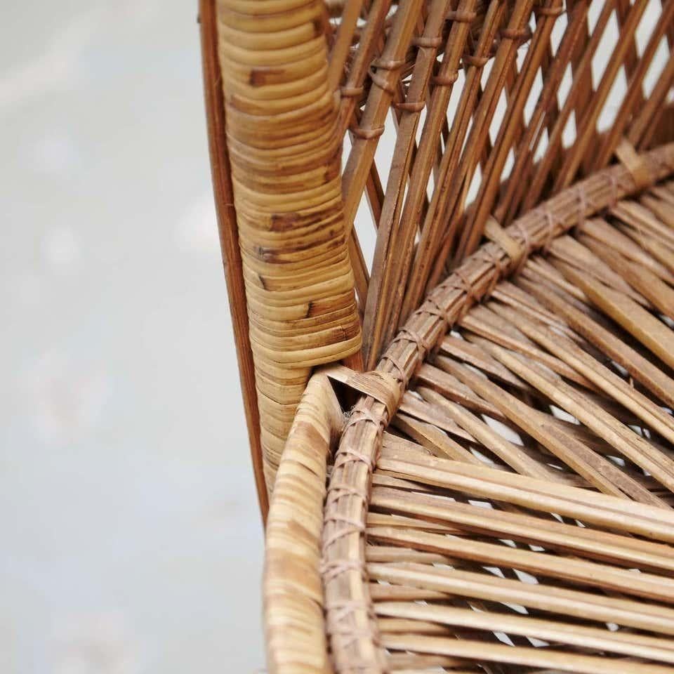 Sillón moderno de mediados de siglo Emmanuelle grande de mimbre y ratán de mediados de siglo en venta 9