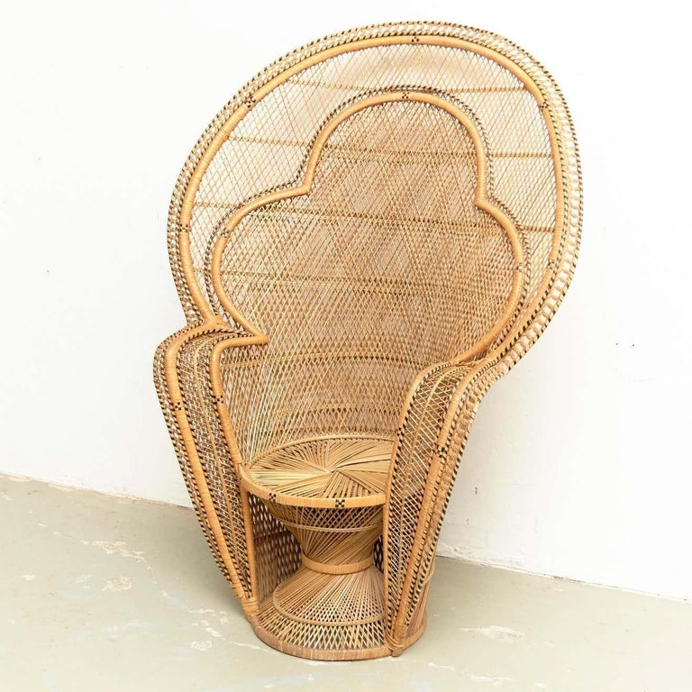 Mid-Century Modern Iconic Large Emmanuelle Wicker Rattan Mid Century ...