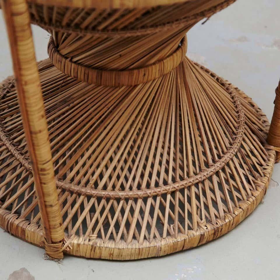 Sillón moderno de mediados de siglo Emmanuelle grande de mimbre y ratán de mediados de siglo en venta 2