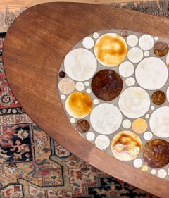 Mid-Century Modern Iconic Mosaic Tile Top Kidney Shaped Coffee Cocktail Table
